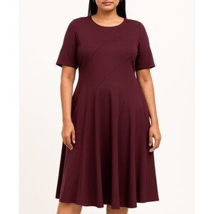 LAFAYETTE 148 Ponte Knit Rhubarb Seamed Flit Flare Career Office Dress \\ 14